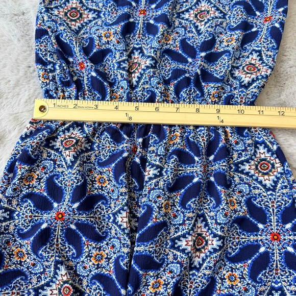 Show Me Your Mumu Blue Paisley Mandala Rosarita Romper XS - Picture 6 of 8
